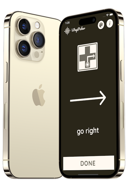 Iphone with WayPicker app